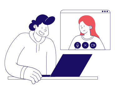bendy-man-talking-to-a-woman-on-a-video-call
